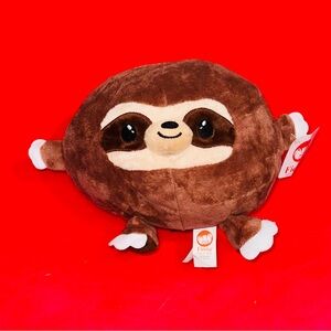 Gumballs 6.5" Brown Plush Sloth Stuffed Animal By Fiesta Soft Round NWT
